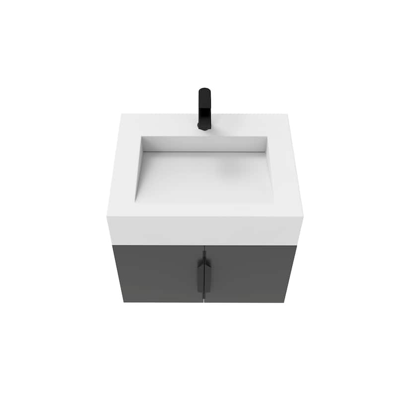 Nile 24-Inch Wall Mounted Bathroom Vanity Set w/ White Top
