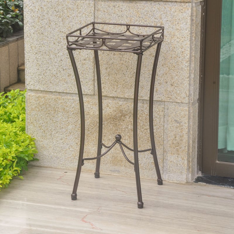 Santa Fe Square Iron Plant Stand - Bronze