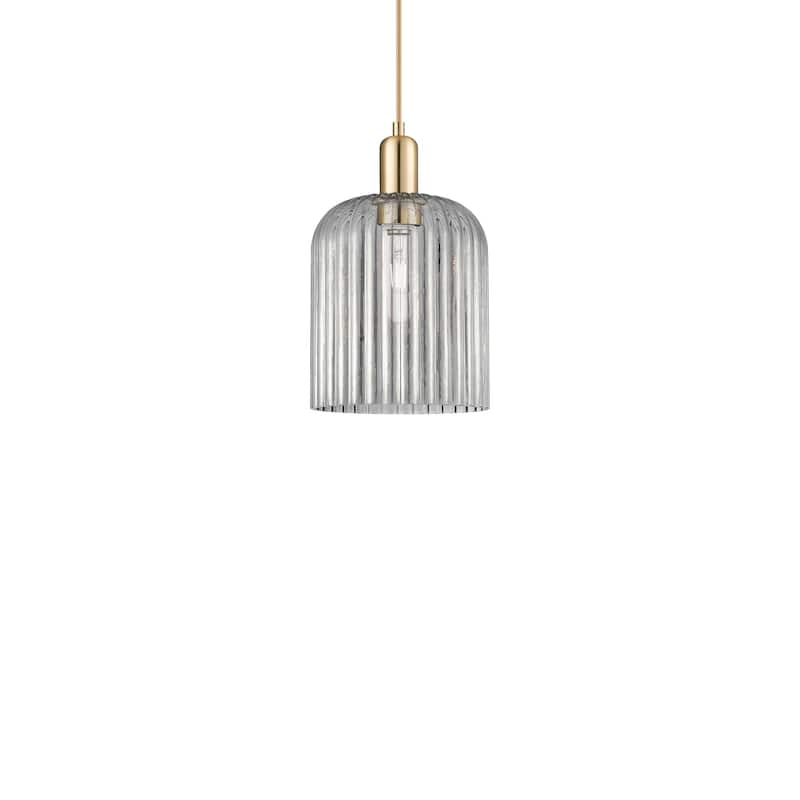 Innovations Lighting 716-1P-14-8 Bridal Veil Pendant Bridal Veil 8" - Champagne Bronze / Light Smoke