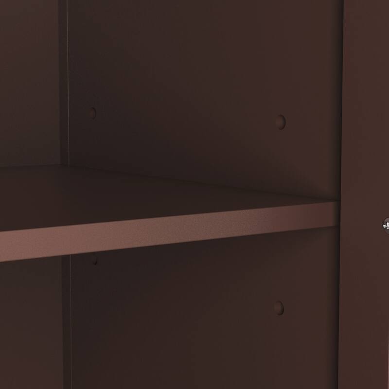 55.1''H Buffet Lacquer Sideboard Storage Cabinet Glass Doors Bookcase