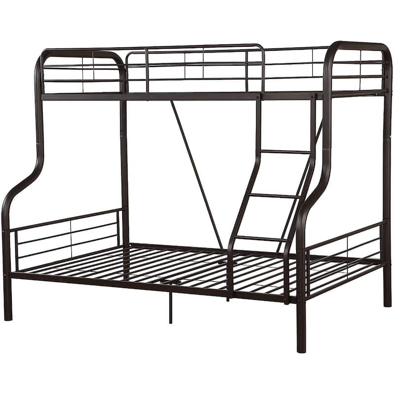 Black Twin Over Full Bunk Bed with RF Front Ladder Bed Bath & Beyond 39620566