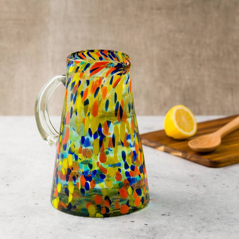 10 Strawberry Street Carnival Handblown Mexican Glass, Sets of 6