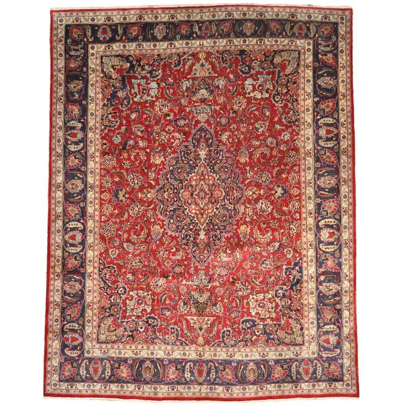 HERAT ORIENTAL Handmade Mashad Wool Rug - 9'10 x 12'8