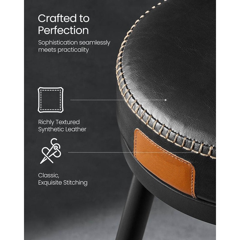 360 Swivel Bar Stools with Backrest and Steel Legs Footrest Perfect for Dining Room Set of 2