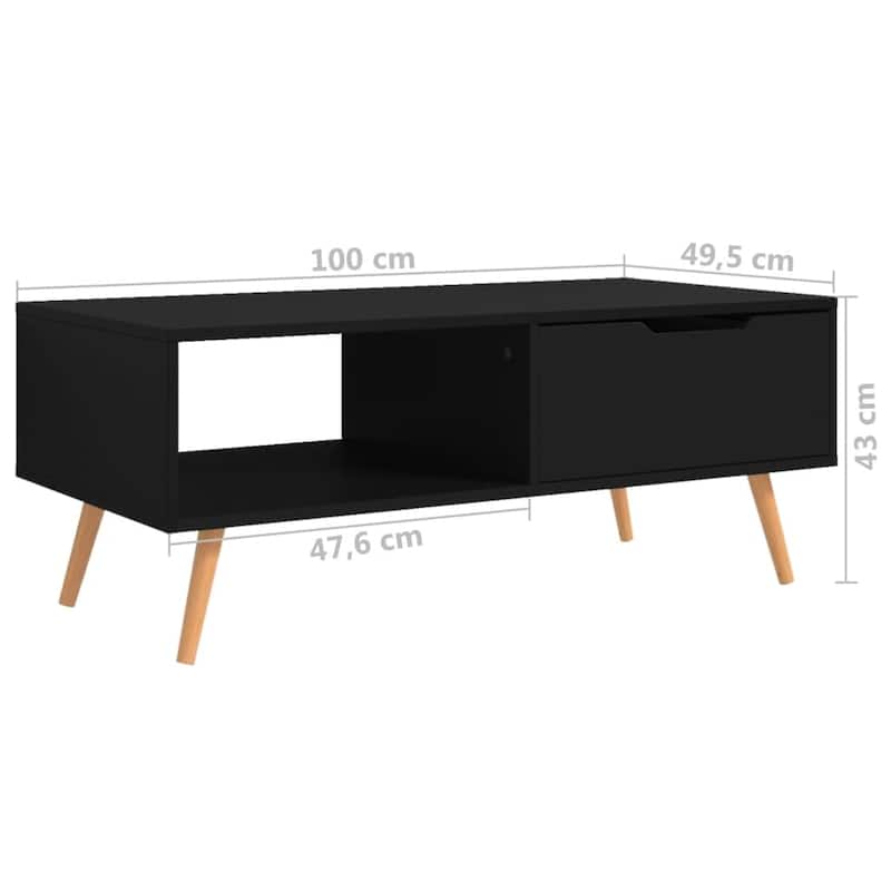 vidaXL Coffee Table End Table Living Room Accent Sofa Table Engineered Wood - 39.4" x 19.5" x 16.9"