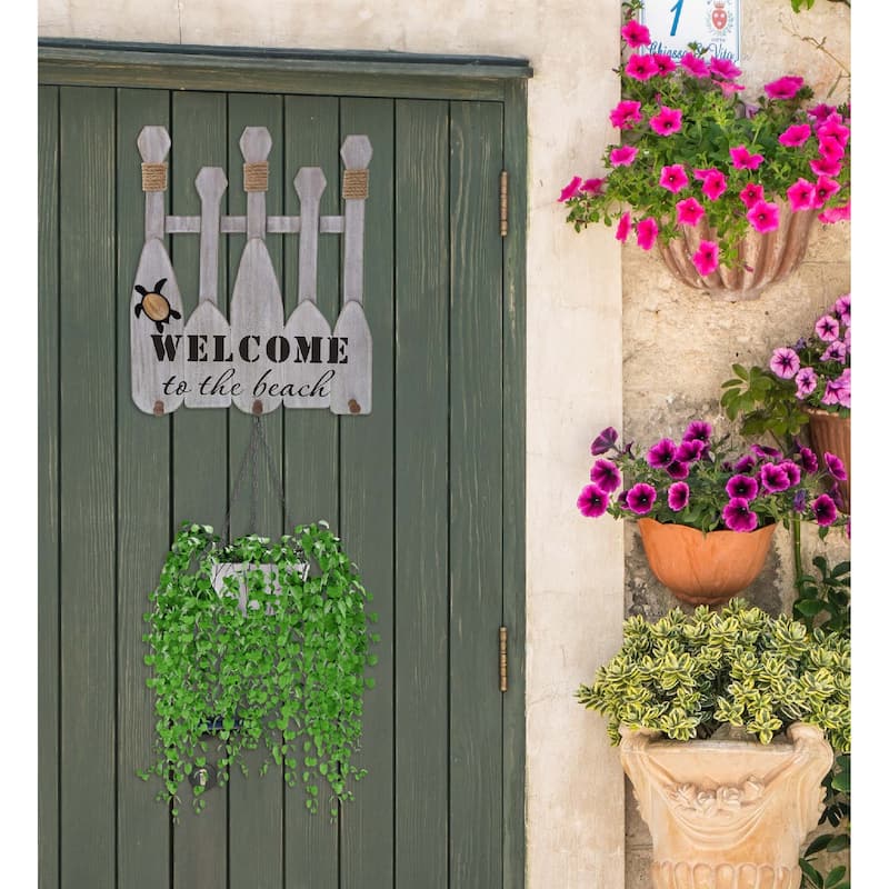 CoTa Global Coastal Welcome Sign Hanger - Nautical Themed Home Decor - 16.75 inches