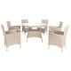 preview thumbnail 5 of 37, SAFAVIEH Outdoor Living Challe 7-Piece Patio Dining Set Beige/White Cushion