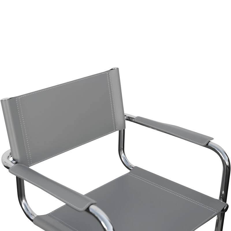 Breuer Chair Company Mart Stam Cantilever Armchair Arm Chair w/ Chrome Frame (Various Bonded Leather Colors)