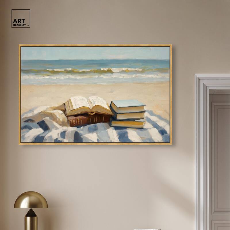 Beach Reading Canvas by Art Remedy