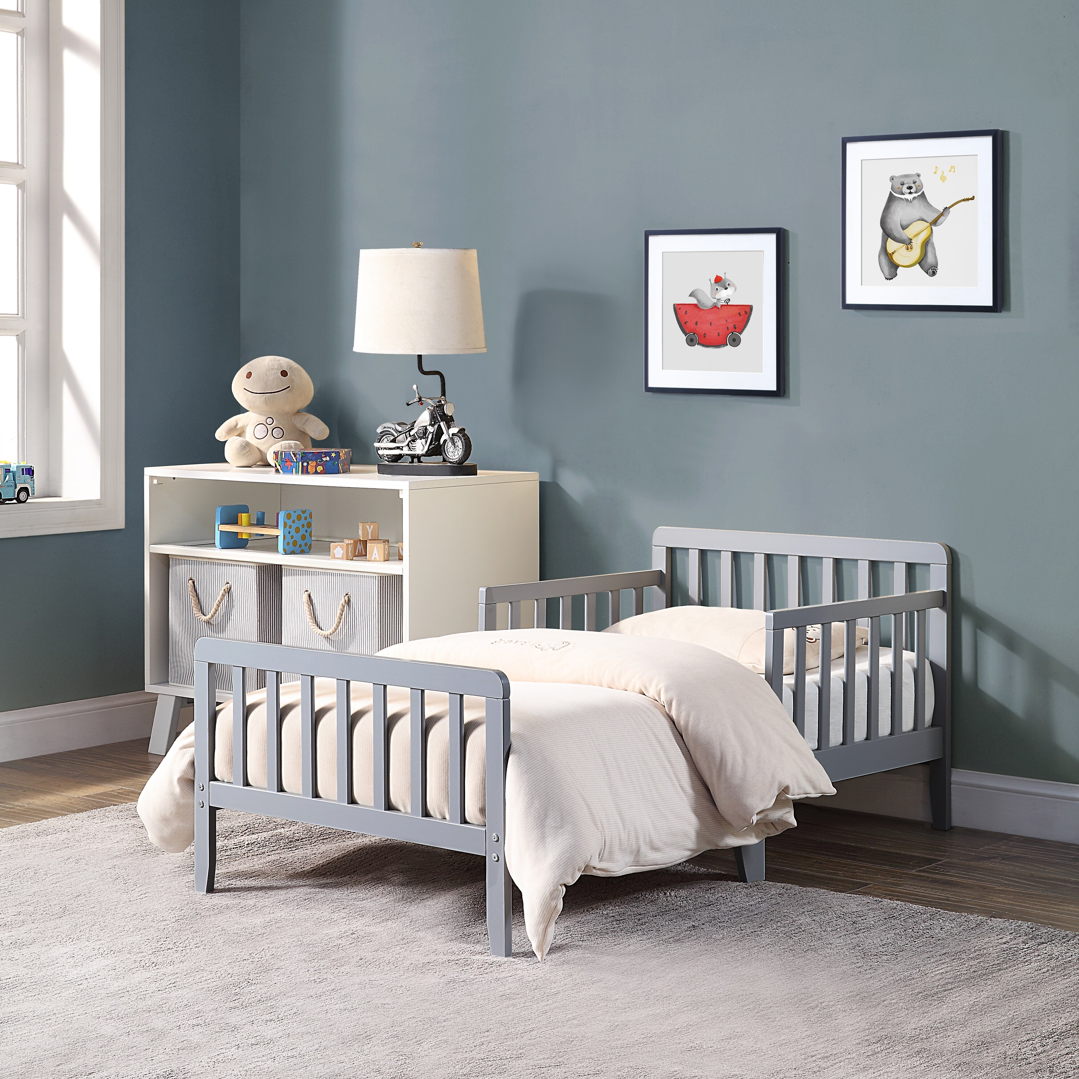 Toddler Bed Light Gray suitable for kids bedroom