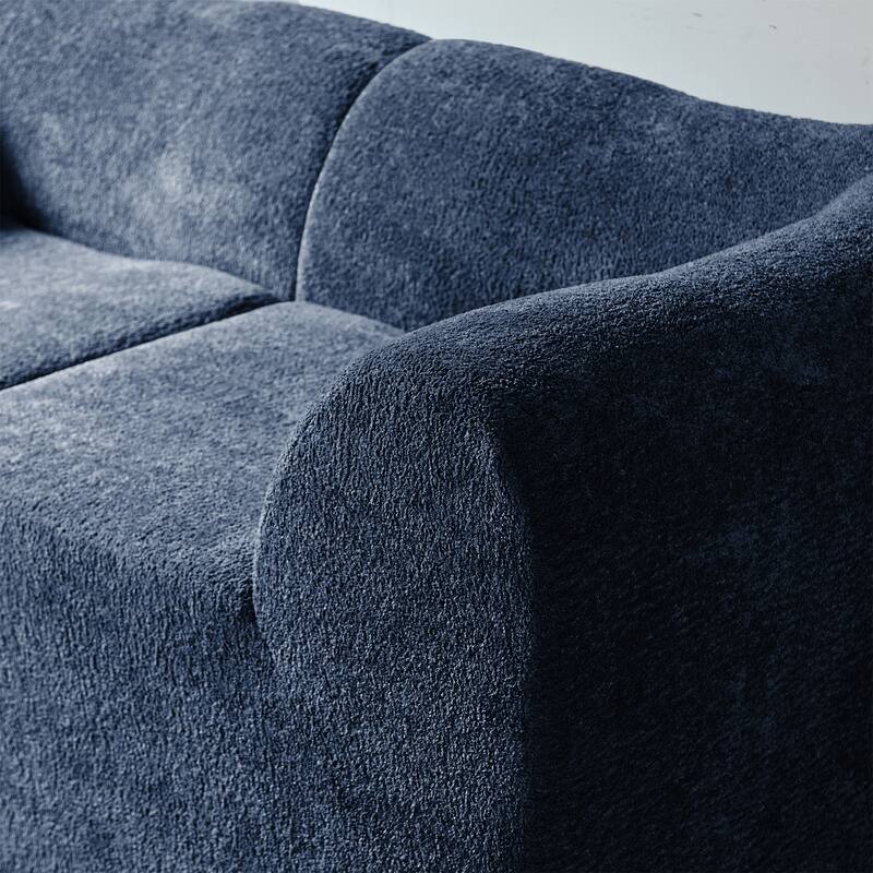 Minimalist Accent Sofa Loveseat Couch with 2 Throw Pillows, 2-Seater Couch for Living Room Apartments