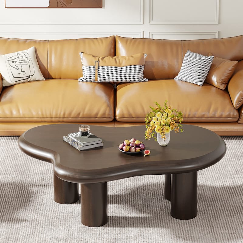 Cloud-Shaped Coffee Table, Cute Center Table with 4 Legs for Living Room