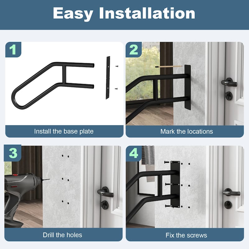 Costway 1/2 PCS Heavy-duty Handrail Non-slip Wall Mount Stair Hand