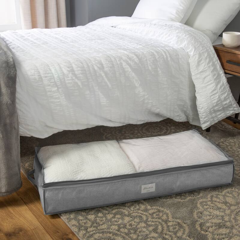 Simplify 2 Pack Under the Bed Storage Bag in Black - 40"x18"x6" - Grey