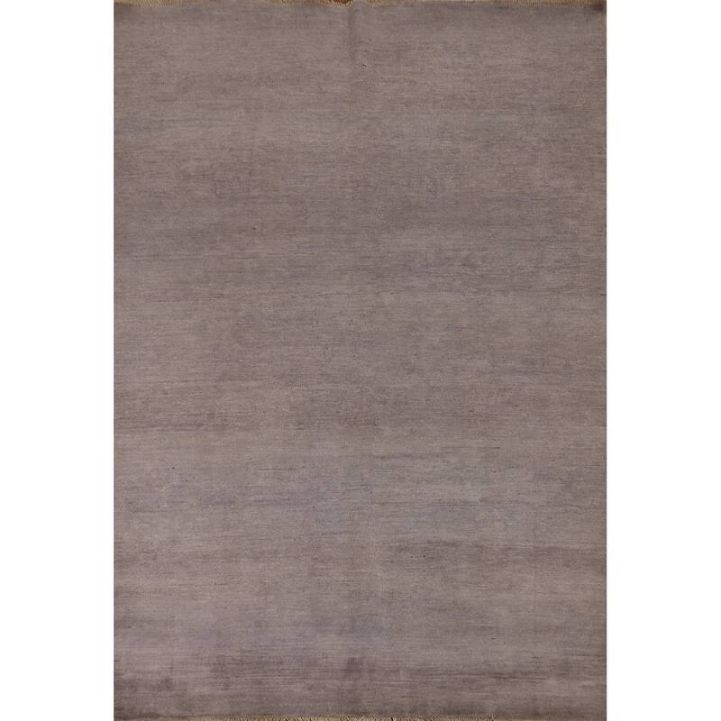 Gray Modern Gabbeh Oriental Area Rug Hand-Knotted Wool Carpet - 5'7"x 7'8"