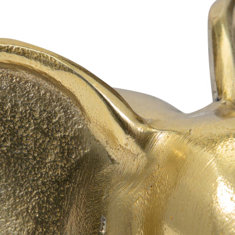 Sagebrook Home Splendid Gold Metal 7" Elephant Figurine, Animal Novelty Figurines, Solid Gold - 7" x 4" x 5"