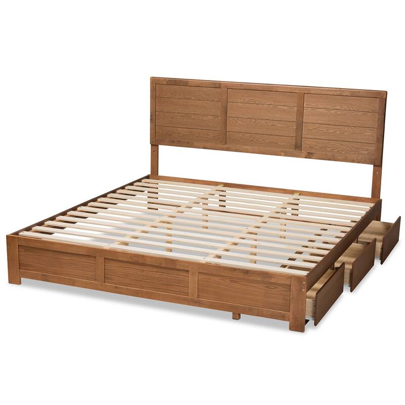 Lisa Ash-brown Finished Wood 3-drawer Platform Storage Bed