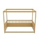preview thumbnail 6 of 13, Twin Size Canopy Floor Bed Frame with Guardrails and Four Poster Design
