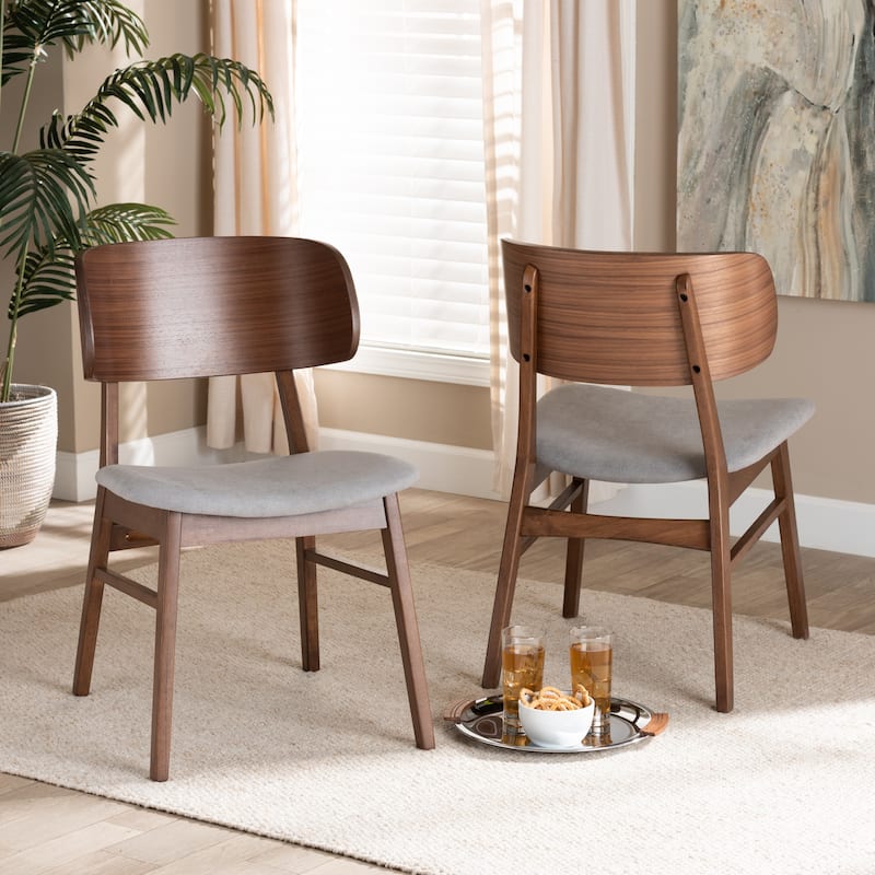 Alston Mid-Century Modern Wood Dining Chair Set (2PCs)