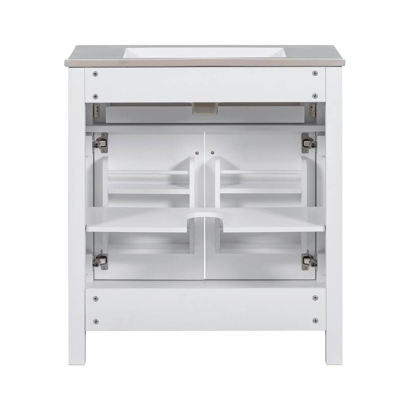 30-inch Modern Bathroom Vanity with Ceramic Sink and Versatile Storage
