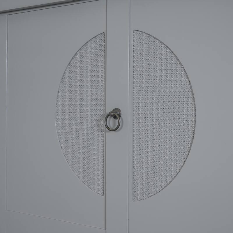 Full/Queen Size Murphy Wall Bed with Cabinet, Space-Saving Fold-Out Bed with Slat Support, No Box Spring Needed