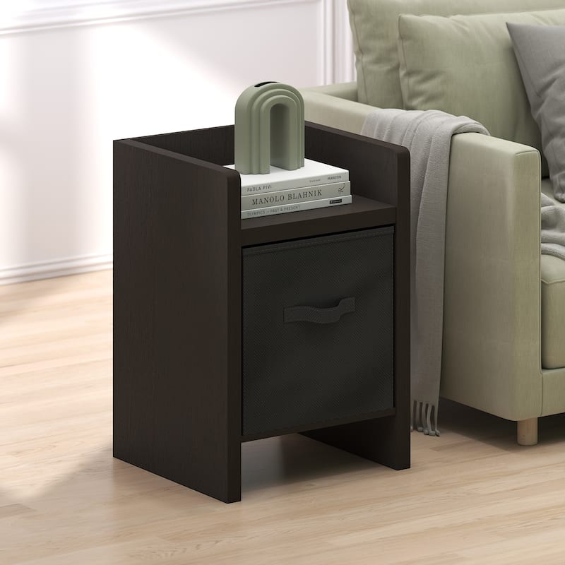 Furinno Viola End Table, Side Table with Storage Bins