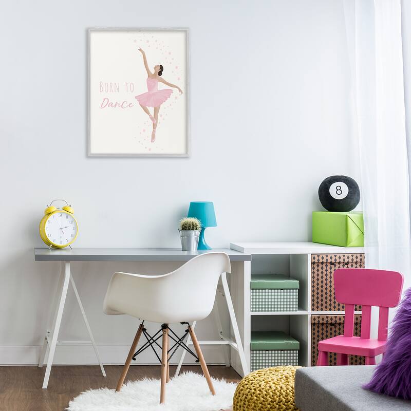Stupell Born To Dance Ballerina Framed Giclee Art Design By Chen Alyesh