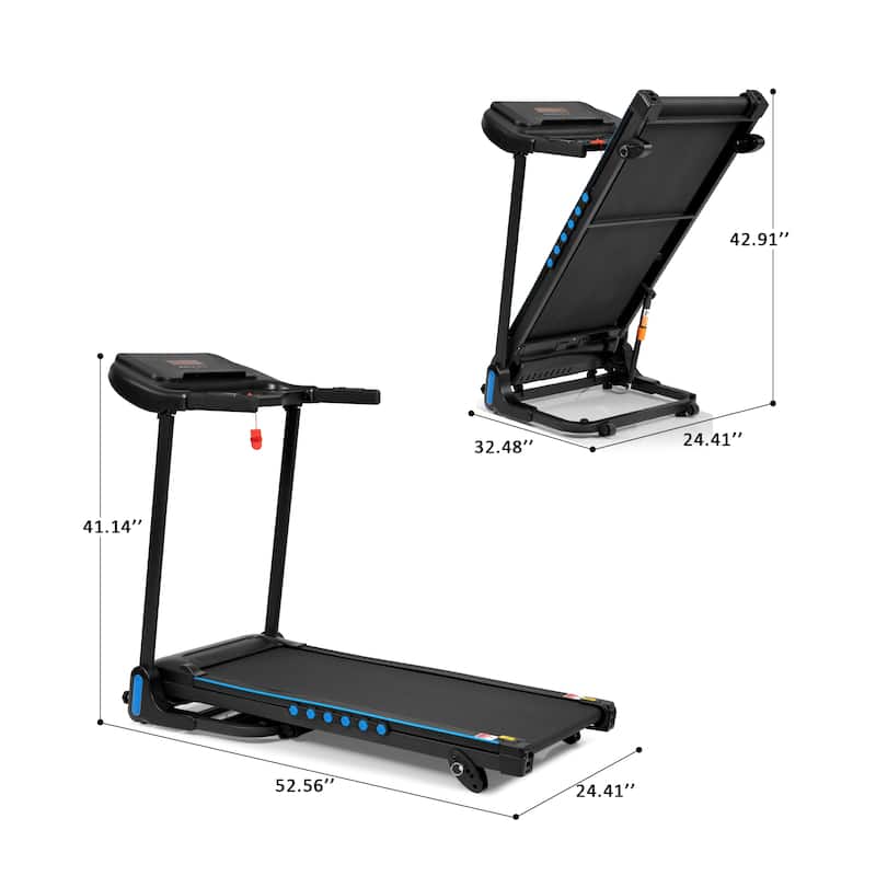 350 lbs Weight Capacity Hydraulic System Auto-Folding Treadmill - N/A