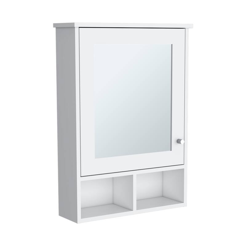 Medicine Cabinet with Mirror Door,Storage Organizer for Bathroom, Kitchen with Three Concealed Shelves and Two Open Shelves