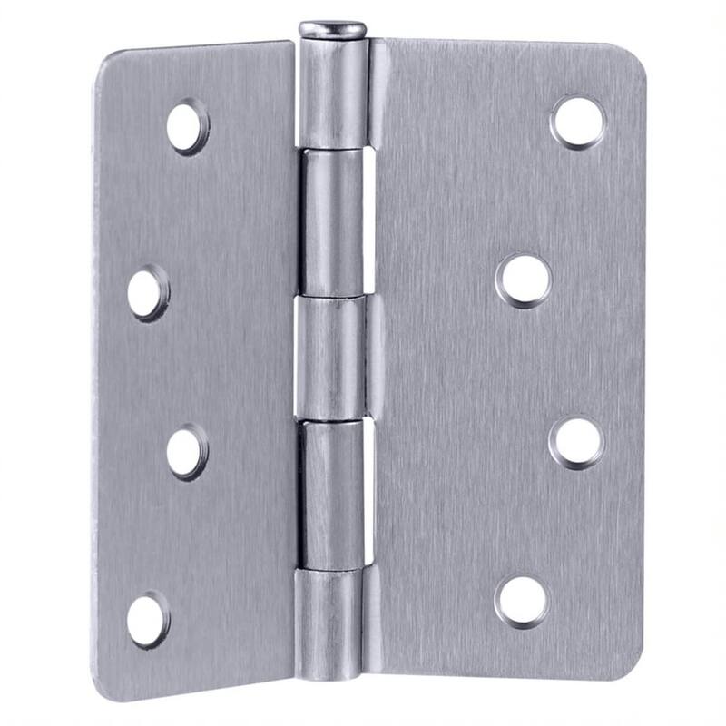 Design House 184499 4" x 4" Butt 5/8" Radius Corner Surface Mount Door - Brushed Chrome