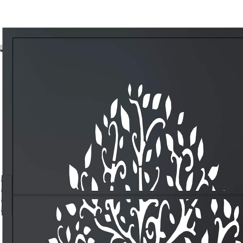 vidaXL Garden Gate Anthracite Steel Tree Design
