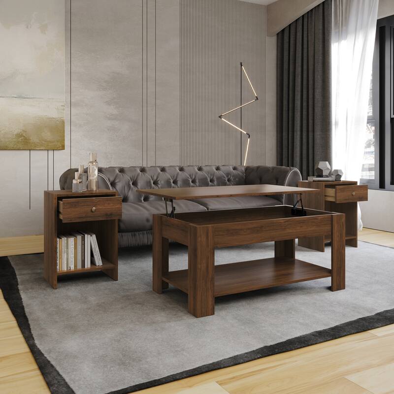 Clayfell Magnolia 3 Piece Coffee Table Set
