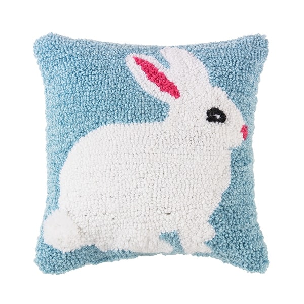 slide 2 of 4, 12" x 12" Easter Bunny Hooked Pillow