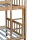 preview thumbnail 15 of 16, Twin Over Twin Rubber Wood Bunk Bed with Trundle, Convertible into 2 Twin Size Beds-Natural