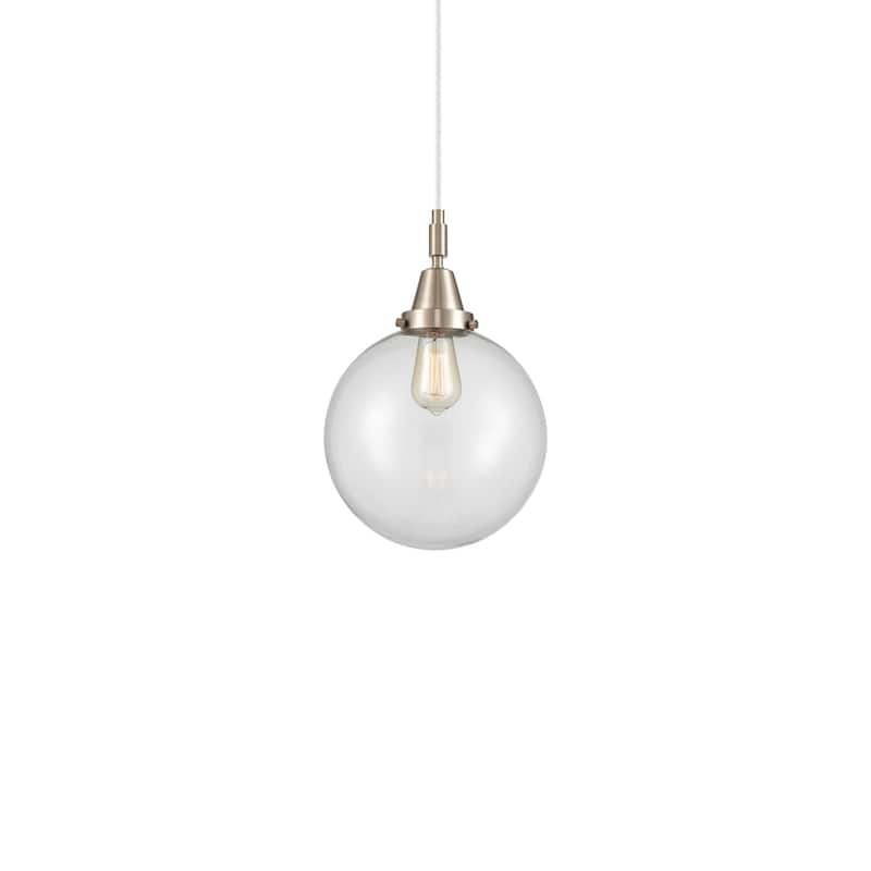 Innovations Lighting 447-1P-15-10 Beacon Pendant Beacon 10" Wide Mini - Brushed Satin Nickel / Clear