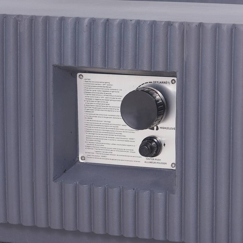 Christopher Knight Home - Lecce 2-Piece Outdoor MgO Fire Pit 50,000 BTU Table Set with Propane Tank Holder