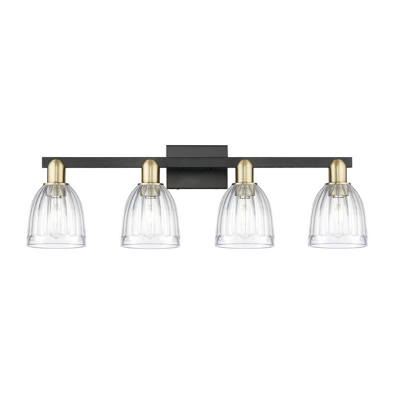 Innovations Lighting 716-4W-12-33 Brookfield Vanity Brookfield 4 Light - Black Antique Brass / Clear