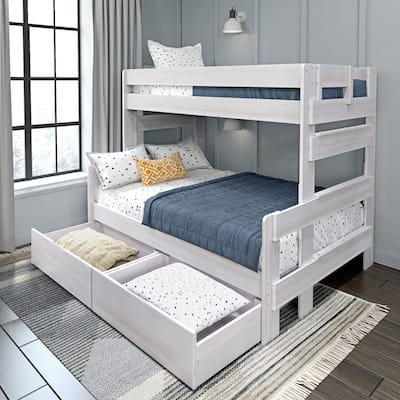 Max and Lily Farmhouse Twin over Full Bunk Bed with Storage Drawers