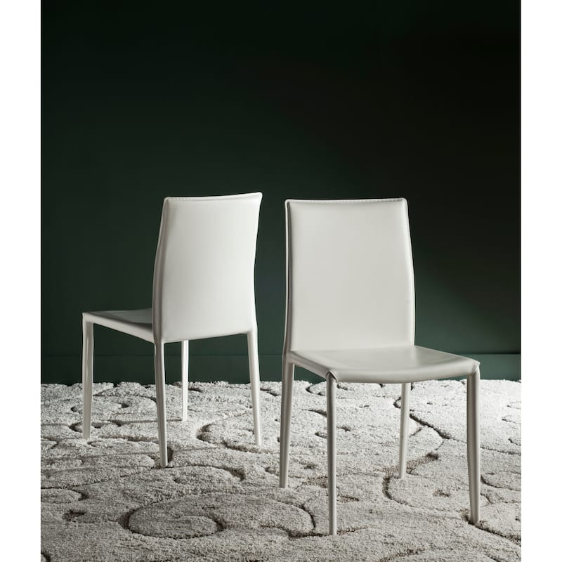 SAFAVIEH Oneida Faux Leather Dining Room Chair (Set of 2) - 18.9" W x 22.8" L x 35.8" H - 19"Wx23"Dx36"H