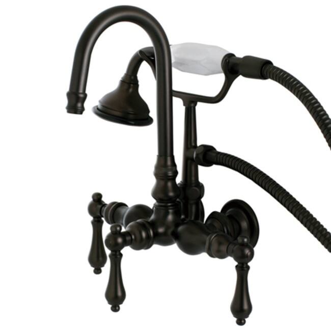 Kingston Brass Aqua Vintage Wall Mounted Clawfoot Tub Filler with - Oil Rubbed Bronze