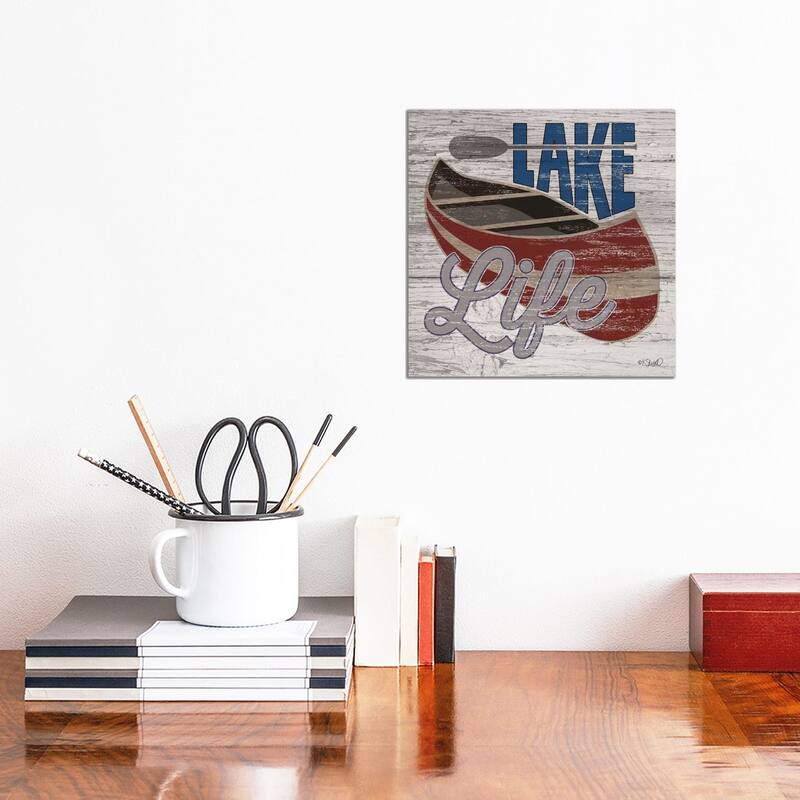 iCanvas "Lafe Life Canoe" by Kate Sherrill Canvas Print - 12x12x0.75