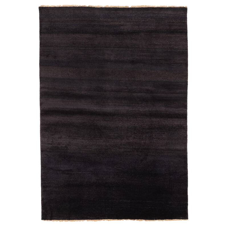 ECARPETGALLERY Hand-knotted Pak Finest Gabbeh Black Wool Rug - 4'0 x 5'9