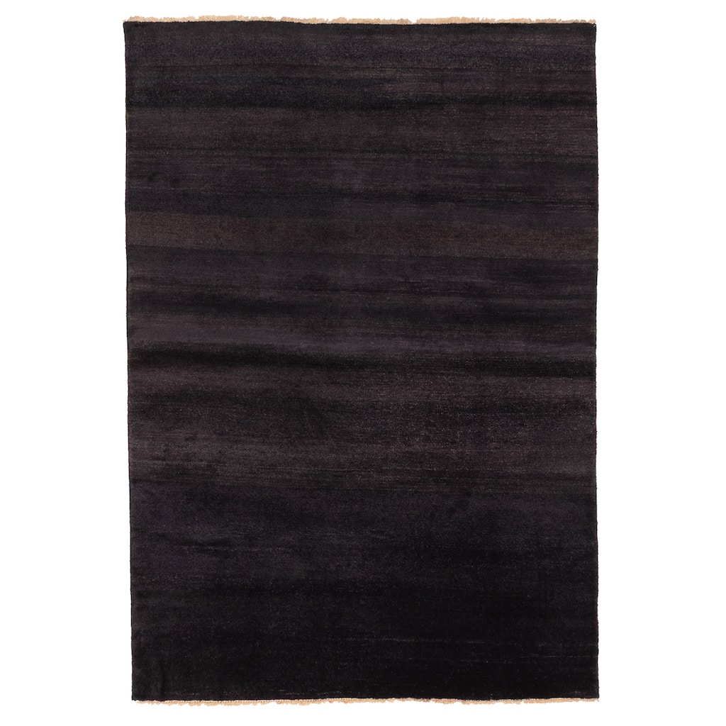 ECARPETGALLERY Hand-knotted Pak Finest Gabbeh Black Wool Rug - 4'0 x 5'9