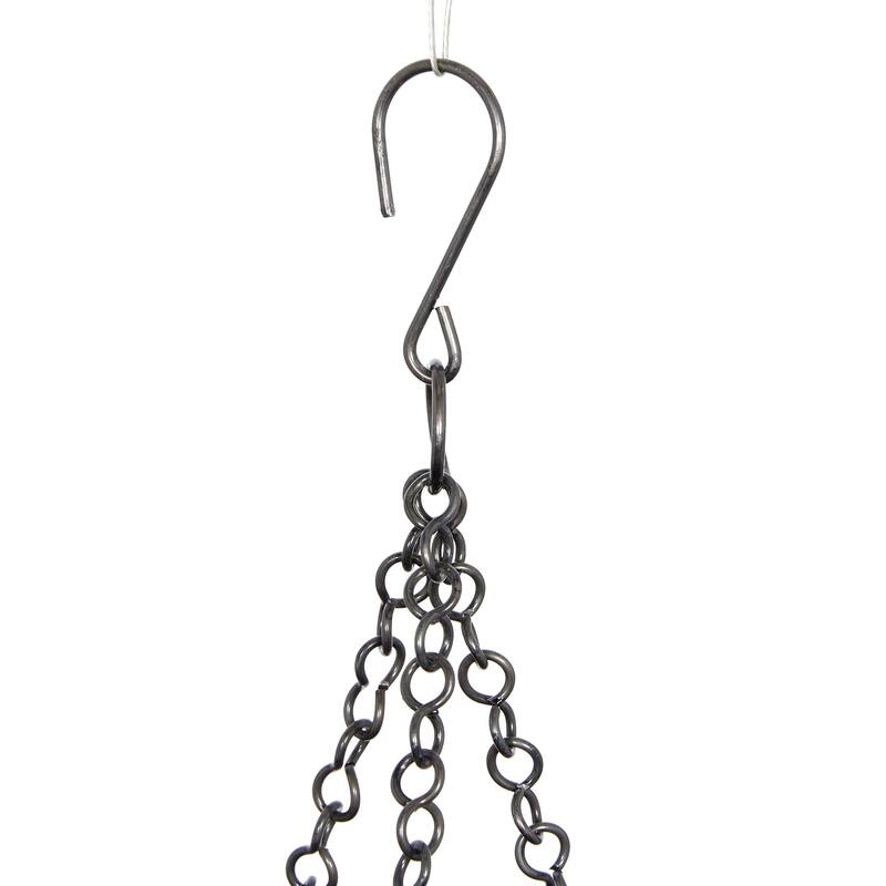 Metal Hanging Dome Indoor Outdoor Wall Planter with Chain - Set of 2 Silver, Gold or Black - Roche River Decor