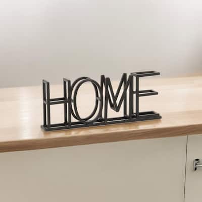 Colma Black Metal "Home" Table Sign