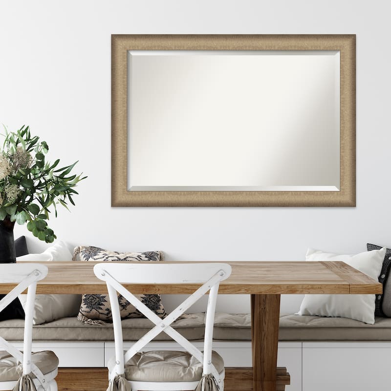 Beveled Wall Mirror - Elegant Brushed Bronze Frame