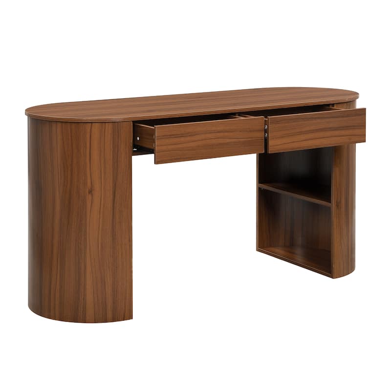 Christopher Knight Home - Quinnie Modern MDF Storage Writing Desk with Drawers and Open Shelves