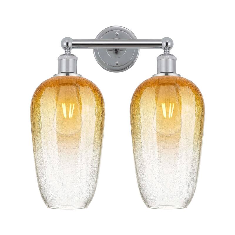 Innovations Lighting 616-2W-18-16 Brookhaven Flute Vanity Brookhaven - Polished Chrome / Amber