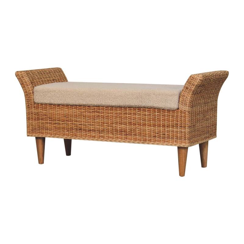 Artisan Furniture Solid Wood, Upholstered Riviera Woven Bench