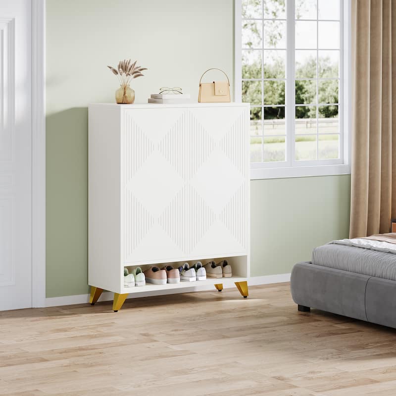 6-tier Modern Shoe Storage Cabinet with Doors for Entryway Living Room